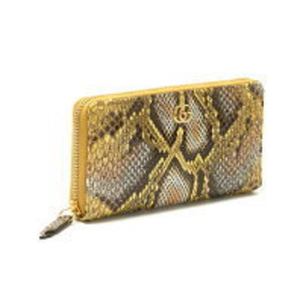 Gucci Leather Skin Snake Wallet Long Python Gg Ye… - image 7